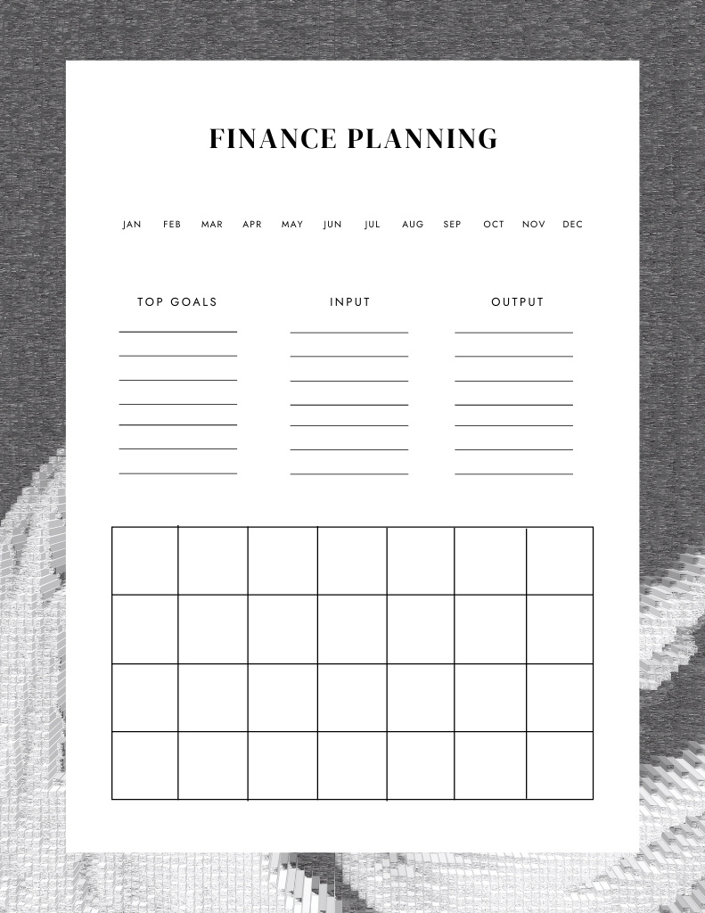 Finance Planning in Grey Notepad 8.5x11in tervezősablon