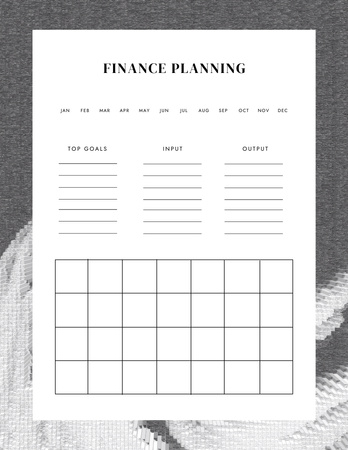 Plantilla de diseño de planificación financiera en gris Notepad 8.5x11in 