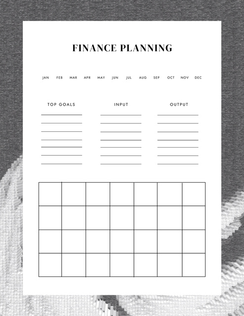 Finance Planning in Grey Notepad 8.5x11in Šablona návrhu