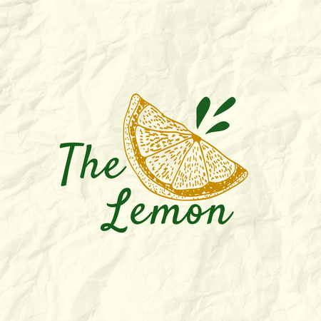 Plantilla de diseño de ilustración de pedazo de limón Logo 