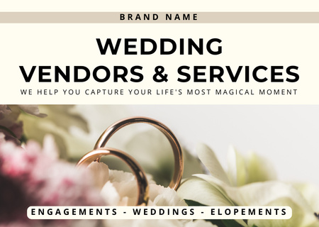 Esküvői árusok és szolgáltatások Card tervezősablon