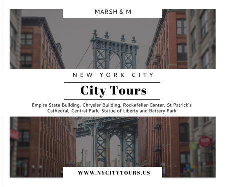 Plantilla de diseño de New York city tours advertisement Medium Rectangle 