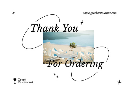 Gratitude from Greek Restaurant Card Design Template