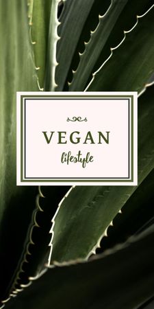 Vegan Lifestyle Concept with Green Leaves Graphic Design Template