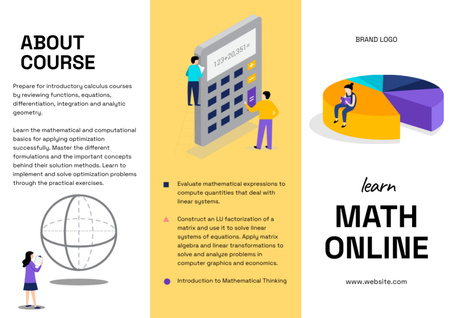 Designvorlage Math Online Courses Ad für Brochure Din Large Z-fold