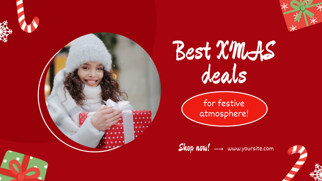 Modèle de visuel Offer of Best Deals on Christmas Holiday - Full HD video