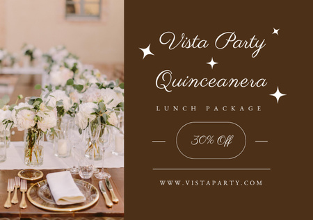 Quinceanera Lunch Package Discount Flyer A5 Horizontalデザインテンプレート