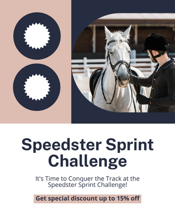Challenge of Fastest Riders and Horses Instagram Post Vertical Design Template