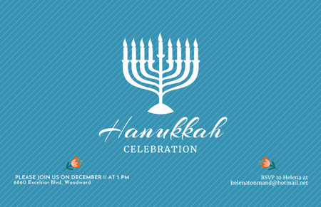 Inspirational Hanukkah Holiday Celebration With Menorah Flyer 5.5x8.5in Horizontal Design Template