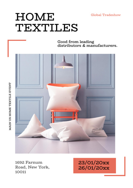 Announcement of Home Textile Trade Show Poster A3 Modelo de Design