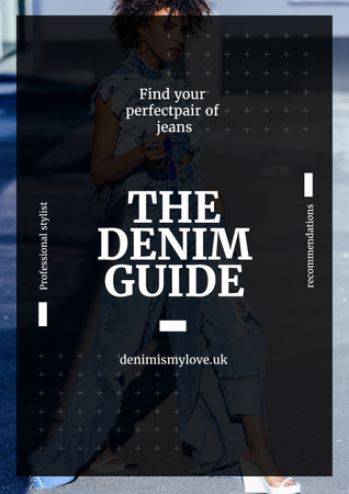 Denim guide with Attractive Women Poster Design Template