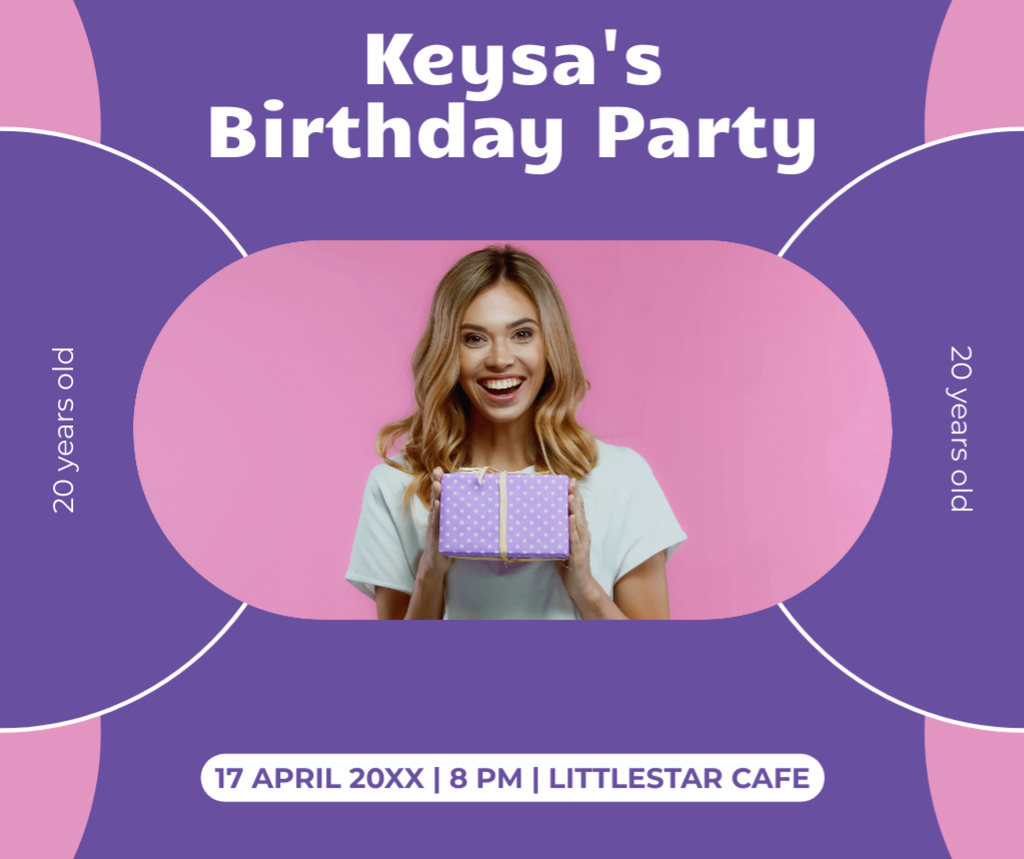 Designvorlage Invitation to Cool Birthday Party für Facebook
