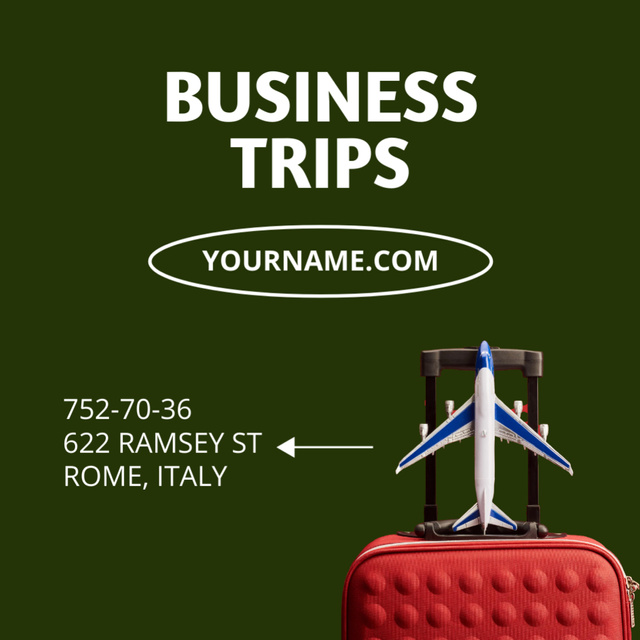 Business Travel Agency Services Offer Square 65x65mm Design Template