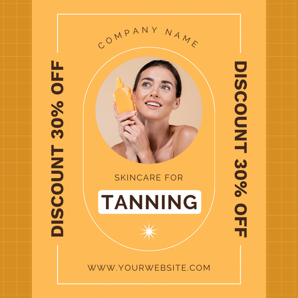 Ontwerpsjabloon van Instagram van Skin Care While Tanning at Discount