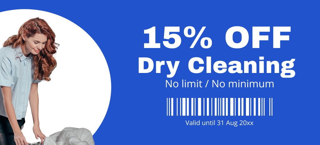 Ontwerpsjabloon van Coupon 3.75x8.25in van Special Discount on Dry Cleaning Services