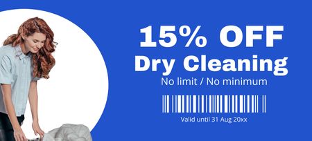 Special Discount on Dry Cleaning Services Coupon 3.75x8.25in Design Template