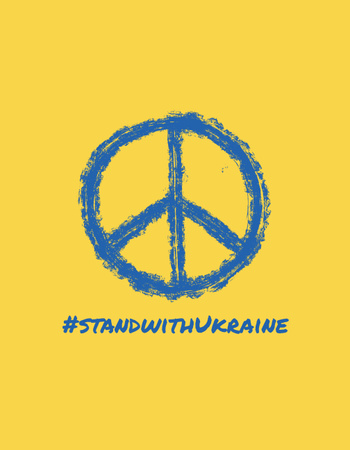 Ontwerpsjabloon van T-Shirt van Peace Sign with Ukrainian Flag Colors