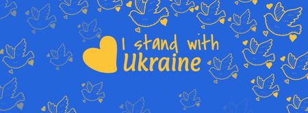 I Stand With Ukraine Facebook cover Design Template