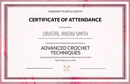 Award of Achievement in Pink Frame Certificate 5.5x8.5in Design Template