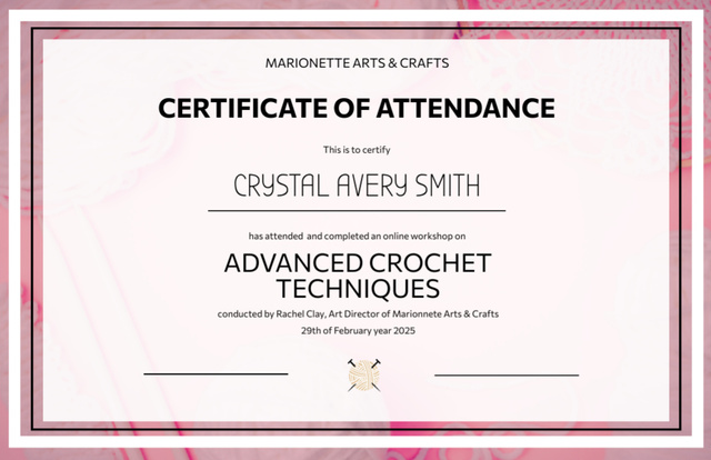 Award of Achievement in Pink Frame Certificate 5.5x8.5in tervezősablon