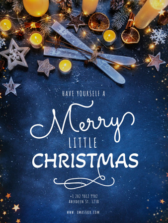 Plantilla de diseño de Merry Christmas greeting with Gifts under Tree Poster US 