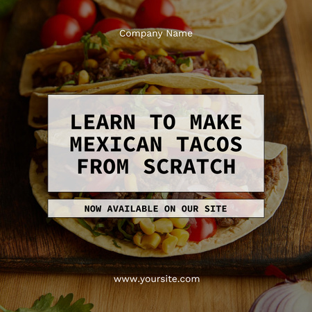 Mexican Menu Offer with Delicious Tacos Instagram Design Template