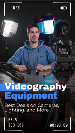 Designvorlage High Quality Videography Equipment Offer für TikTok Video