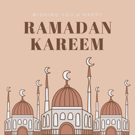 Ramadan Kareem Greeting with Wishes Instagram Design Template