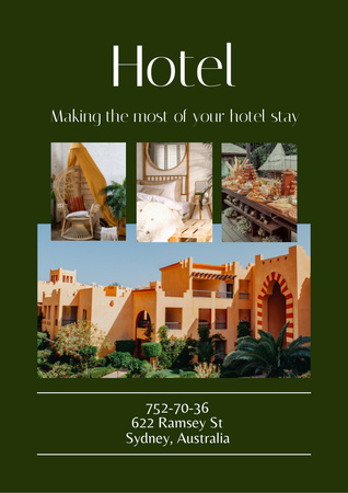 Plantilla de diseño de Luxury Hotel Ad on Green Flyer A4 