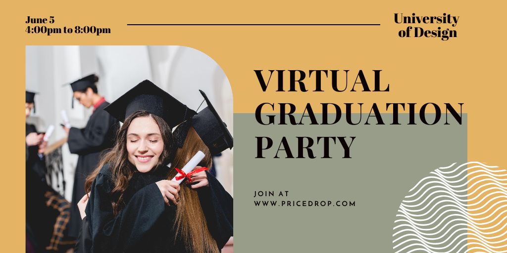 Plantilla de diseño de Welcome to Virtual Graduation Party Twitter 