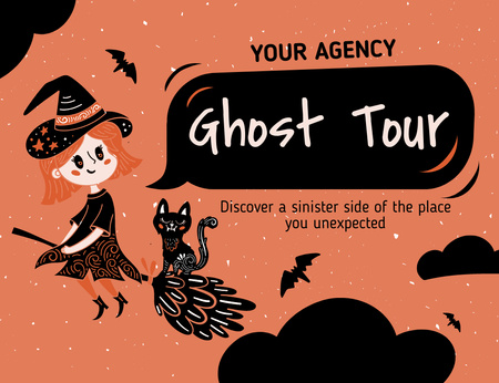 Ghost Tour ajánlat Thank You Card 5.5x4in Horizontal tervezősablon