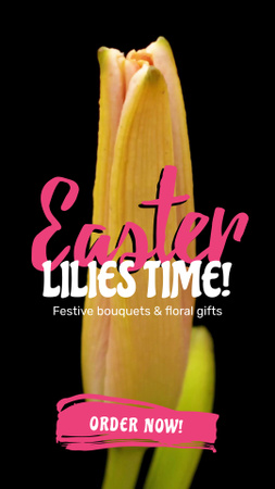 Designvorlage Schöne Blumensträuße für Ostern mit Lilien für TikTok Video