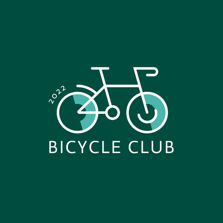 Bicycle Club Emblem Logo Design Template