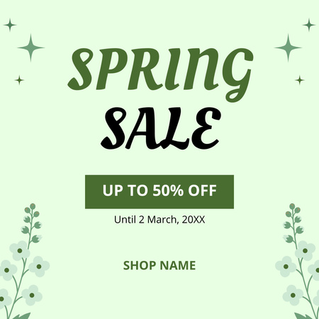 Offer Discounts During Spring Sale Instagram AD Design Template