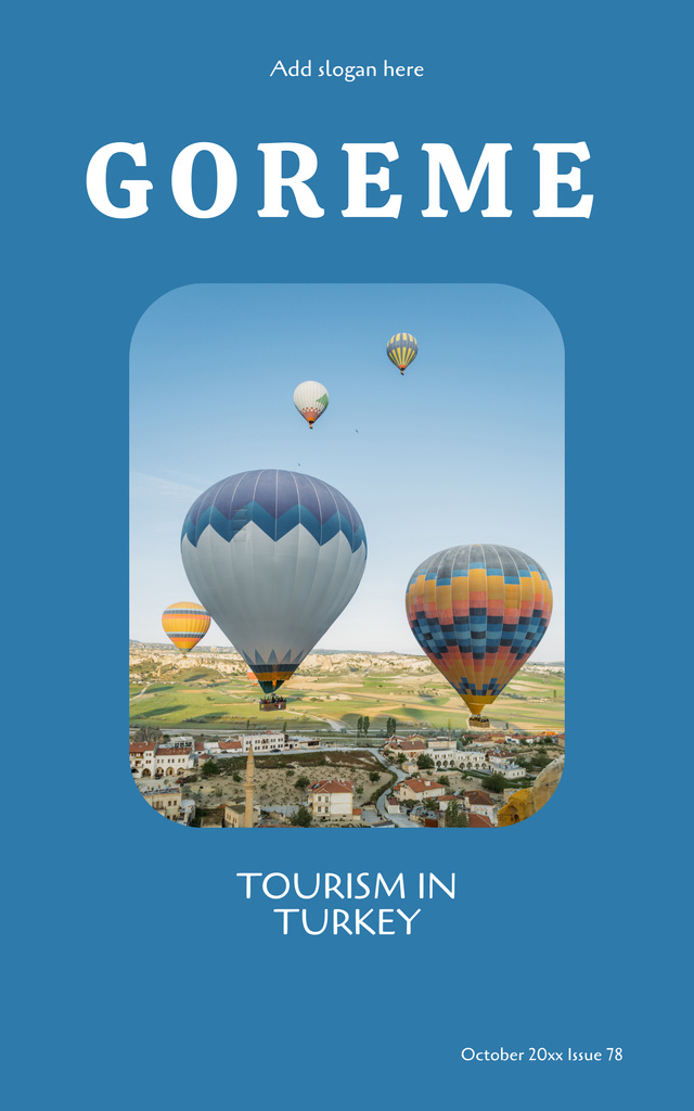Flying On Balloon As Tourist Activity Book Cover Tasarım Şablonu