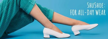 Designvorlage Schuhe Speichern Sie weibliche Beine in Stöckelschuhen für Facebook cover