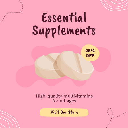 Multivitamins for All Ages at Discount Instagram – шаблон для дизайна