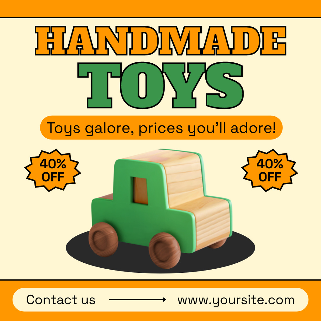 Ontwerpsjabloon van Instagram AD van Discount on Galore of Handmade Toys