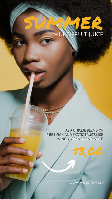 Designvorlage Fresh Multifruit Juice für Instagram Story