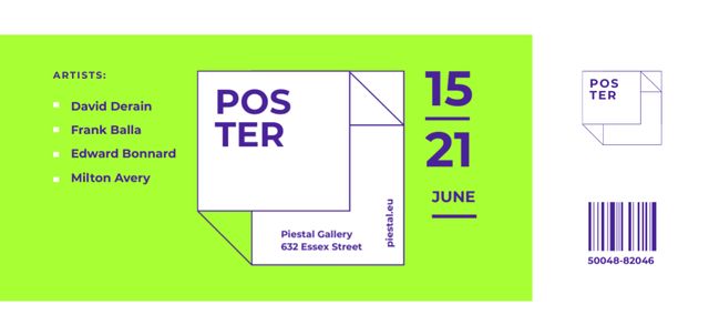 Contemporary Art Exhibition Announcement Ticket DL – шаблон для дизайна