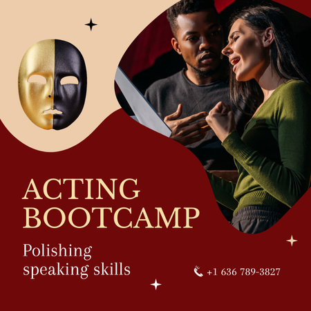 Improving Speaking Skills In Acting Bootcamp Animated Post Design Template