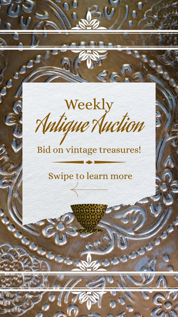 Ontwerpsjabloon van TikTok Video van Weekly Antique Auction Announcement