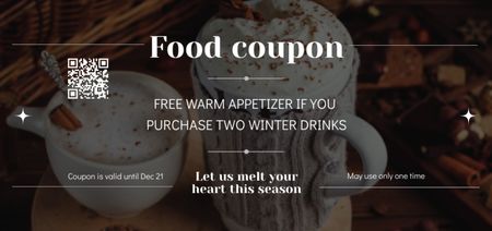Warm Winter Drinks Promo Coupon Din Large Design Template