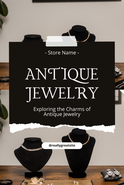 Designvorlage Antique Jewelry Pieces Offer In Shop für Pinterest