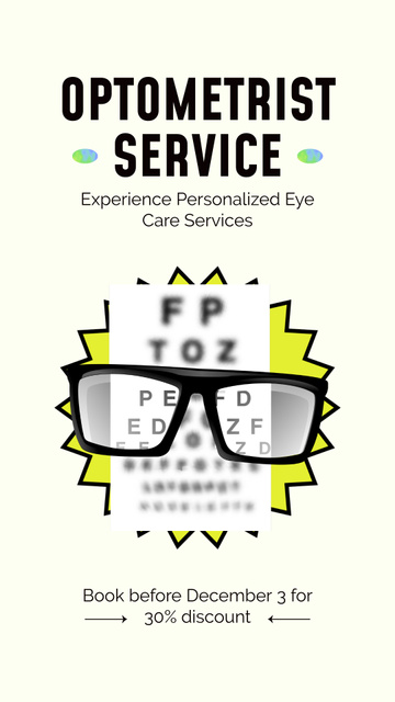 Personal Optometrist Service Offer Instagram Video Story – шаблон для дизайну