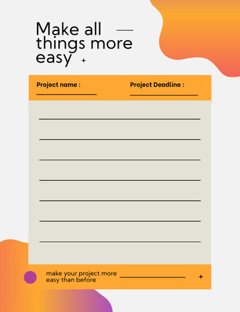 Project Management Planner Notepad 107x139mm Design Template
