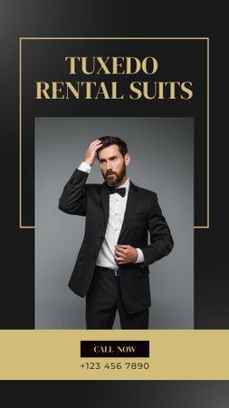 Rental Tuxedos and Suits Black Elegant Instagram Story Design Template