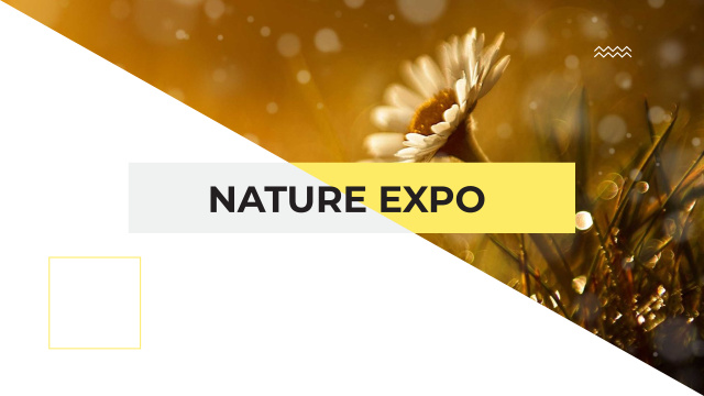 Nature Expo Announcement with Blooming Daisy Flower Youtube Design Template
