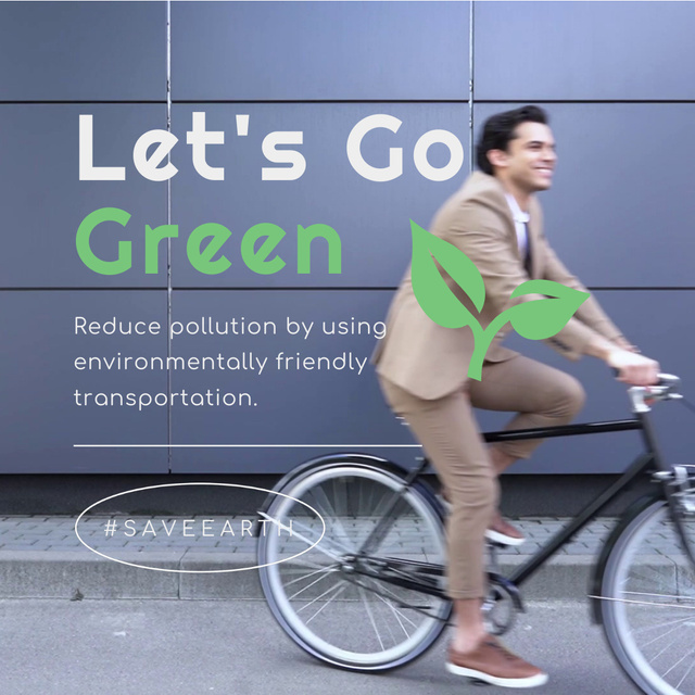 Ecological transport Animated Post tervezősablon