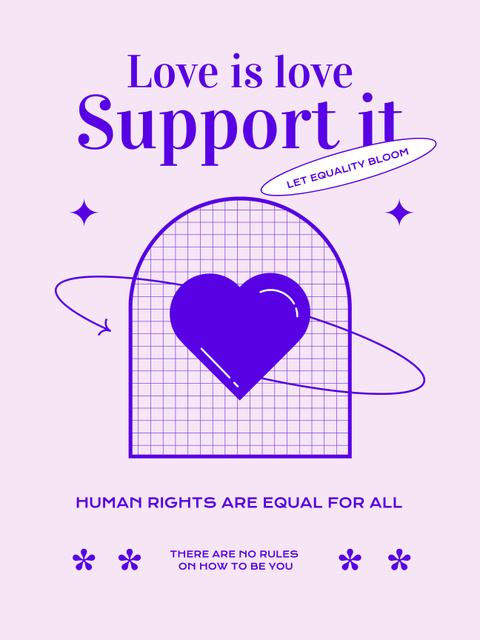 Template di design Awareness of Tolerance to LGBT with Illustration of Heart Poster 36x48in